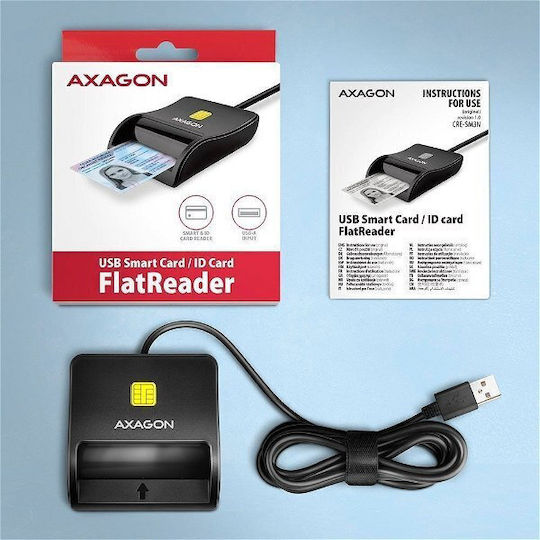 Axagon Axagon Cre-sm3n Usb Cable Flatreader Usb-a Id Card Reader 1.3 M Cable