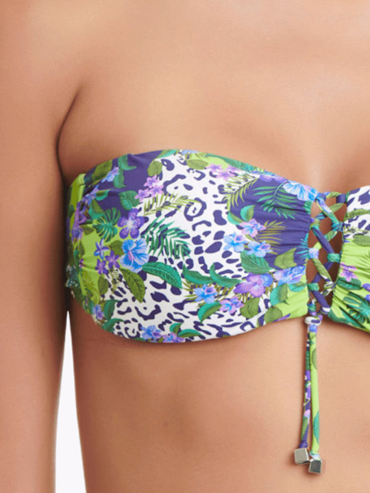 Erka Mare Fără bretele Top bikini cu umplutură Multicolour