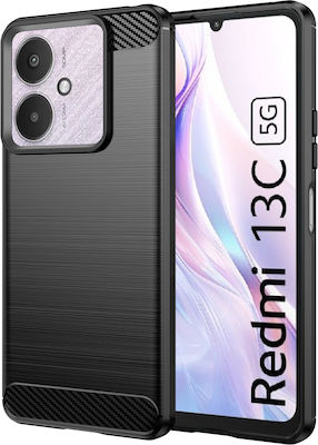 Techsuit Carbon Back Cover Σιλικόνης Ανθεκτικό Μαύρο (Redmi 13C)