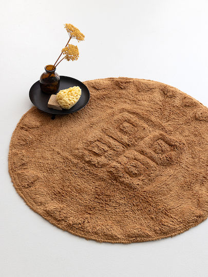 Palamaiki Covoraș de Baie Bumbac Rotund Maya Tan Φ70cm