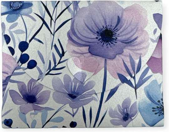 Greeting Card Heart Blue Flowers