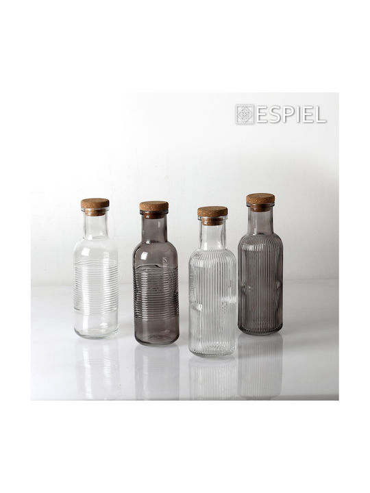 Espiel Bottle Water Glass with Cork Transparent 1000ml