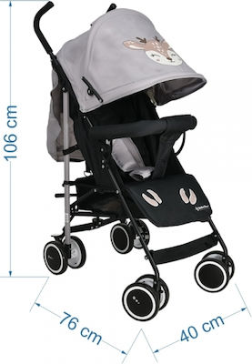 Bebe Stars Buggy Deer Cărucior cu umbrelă Potrivit de la 6+ Luni Gri 6.25kg