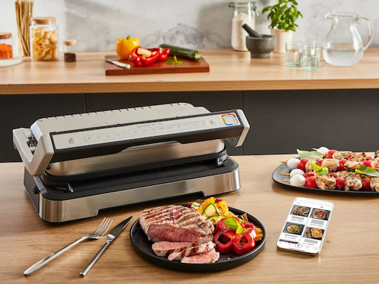 Tefal Optigrill 4in1 XL Tabletop Electric Grill Smooth and Ribbed Plate 2200W with Lid and Adjustable Thermostat 46cmx36cmcm
