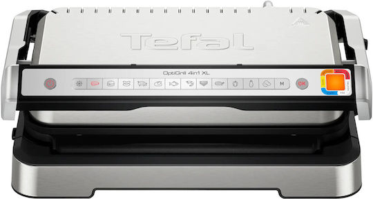 Tefal Optigrill 4in1 XL Tabletop Electric Grill Smooth and Ribbed Plate 2200W with Lid and Adjustable Thermostat 46cmx36cmcm