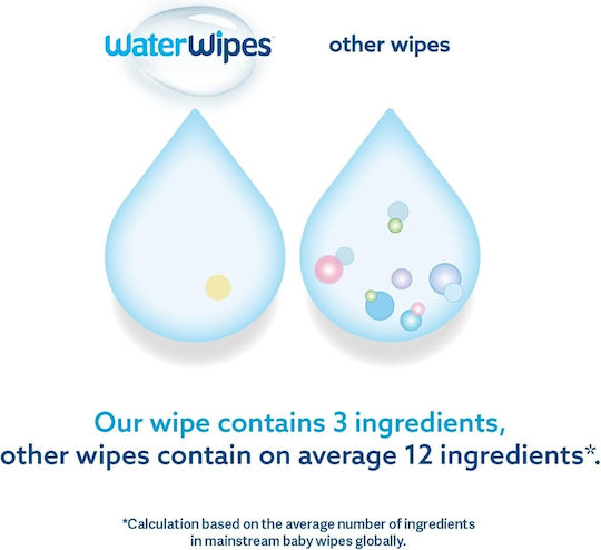 WaterWipes Hypoallergene Baby-Feuchttücher mit 99,9 % Wasser ohne Alkohol & Parabene 4x60 Stück