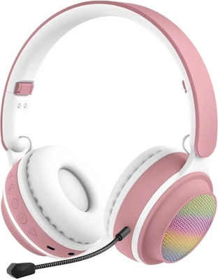 Ακουστικά Wireless/Wired On Ear Headphones with 4 hours of Operation Pink ST92 - 666926