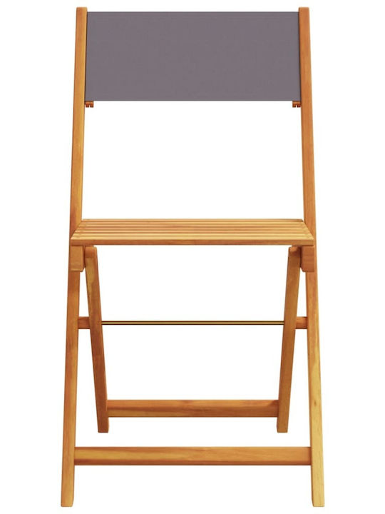 Градински стол Дървен Антрацит 2 Бройки 38x32.5x82 см