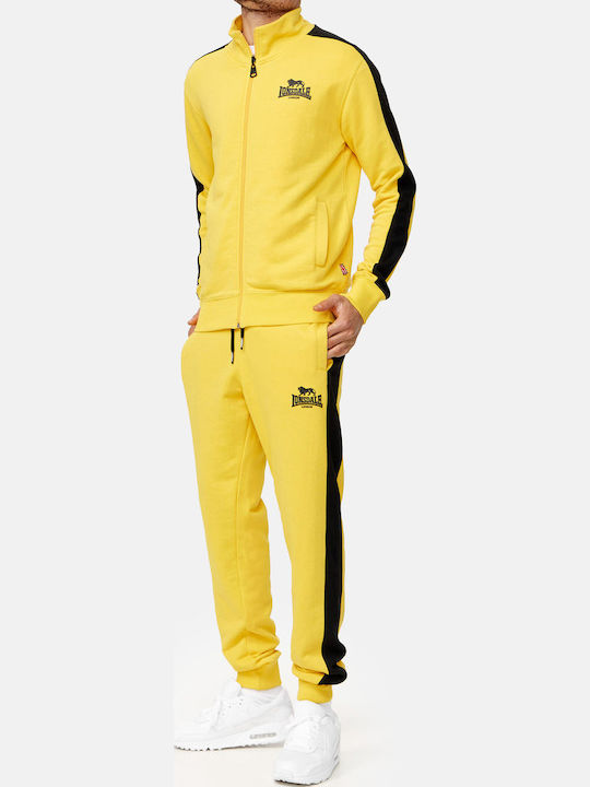 Ανδρικό Σετ Βαμβακερό Φόρμα & Ζακέτα Lonsdale Beickerton Slim Fit Yellow Black