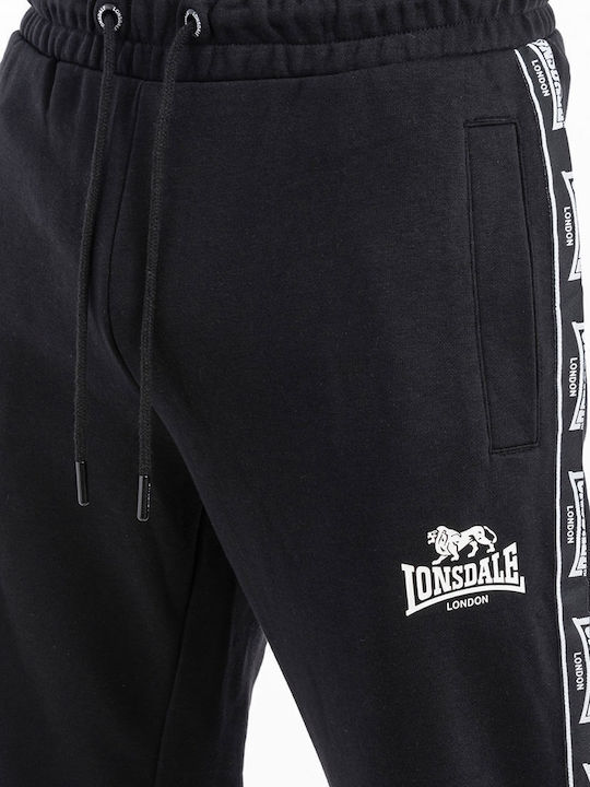 Ανδρική Βαμβακερή Φόρμα Lonsdale Grutness Regular Fit Black White