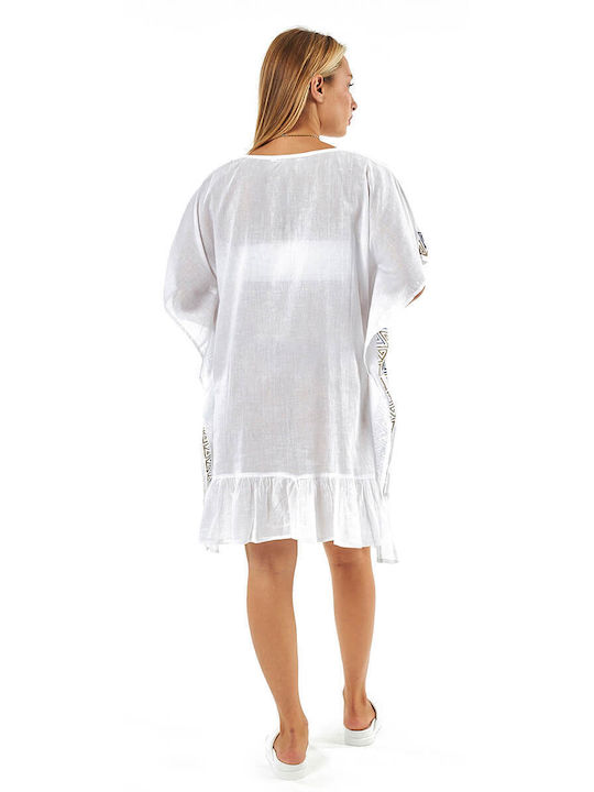 Verde Feminin Caftan de Plajă Alb