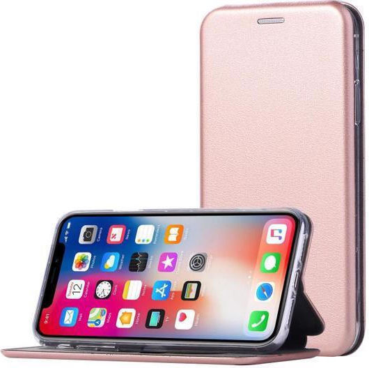 Smart Diva Back Cover Δερμάτινο Μαγνητικό Ροζ Χρυσό (Realme C55)