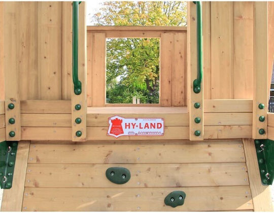 Hy-land Rutsche mit Kletterfläche aus Holz 430x310x230cm.