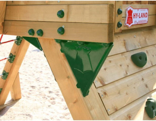 Hy-land Rutsche mit Kletterfläche aus Holz 430x310x230cm.
