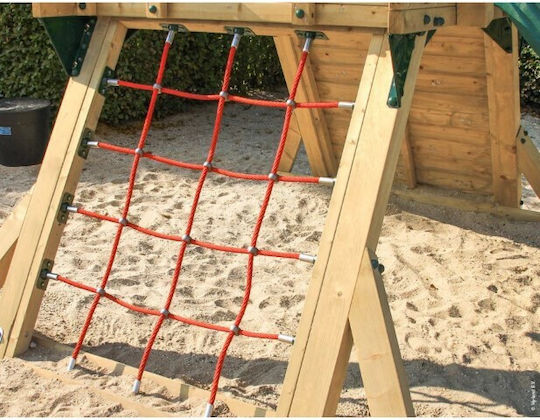 Hy-land Rutsche mit Kletterfläche aus Holz 430x310x230cm.