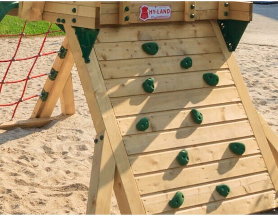 Hy-land Rutsche mit Kletterfläche aus Holz 430x310x230cm.