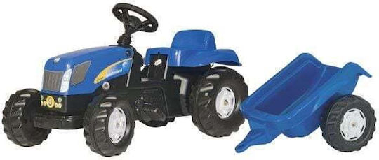 Kids Ride On Tractor Foot-to-Floor with Trailer and Pedal Blue for 3+ Years