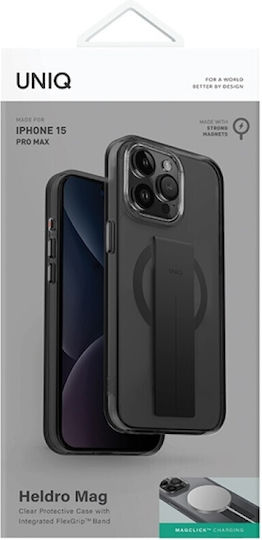 Uniq Heldro Mag Задна корица Силикон / Пластмаса Черен (iPhone 15 Pro Max)