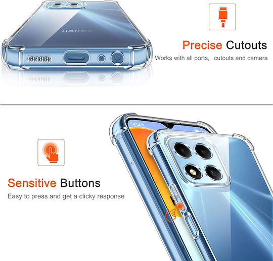 Techsuit Shockproof Clear Back Cover Σιλικόνης με Λουράκι Διάφανο (Honor X6)