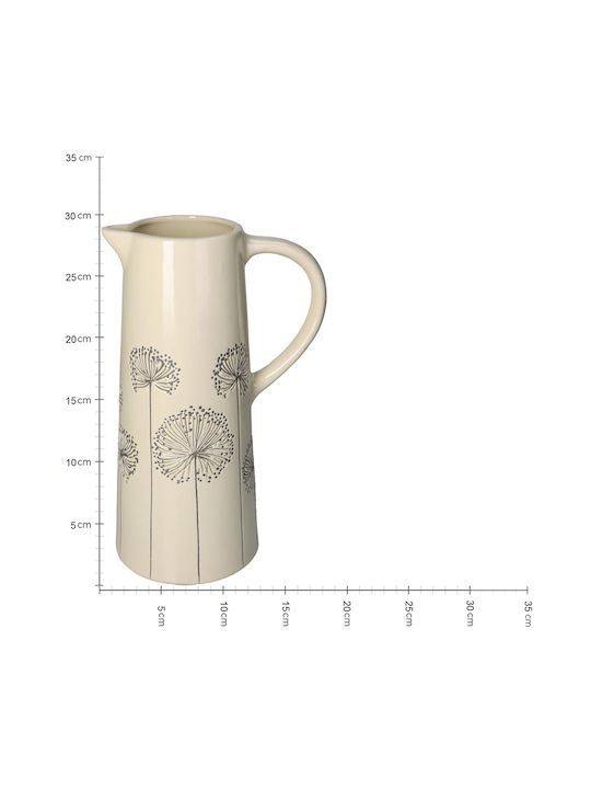 ArteLibre Διακοσμητικό Βάζο Κεραμικό Εκρού Φ18.5xΥ30cm