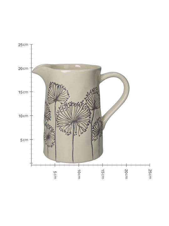 ArteLibre Decorative Vase Ecru 20.5x13.5x21.5cm