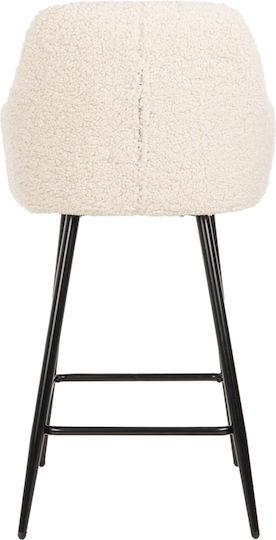 Табуретка Бар с гръбнак Текстил Strike White-black 50x50x94.5бр