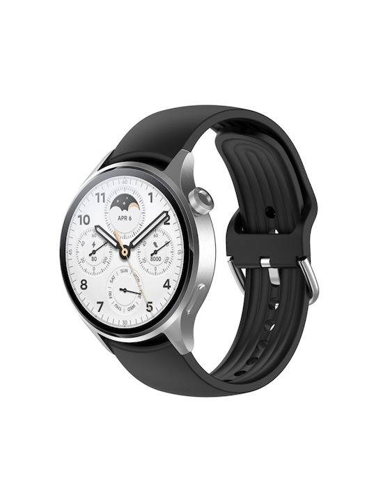 Techsuit Armband Silikon Schwarz (Huawei Watch GT 2, GT 2 Pro, GT 3 Pro, Ultimate Xiaomi Watch S1) KF2317489