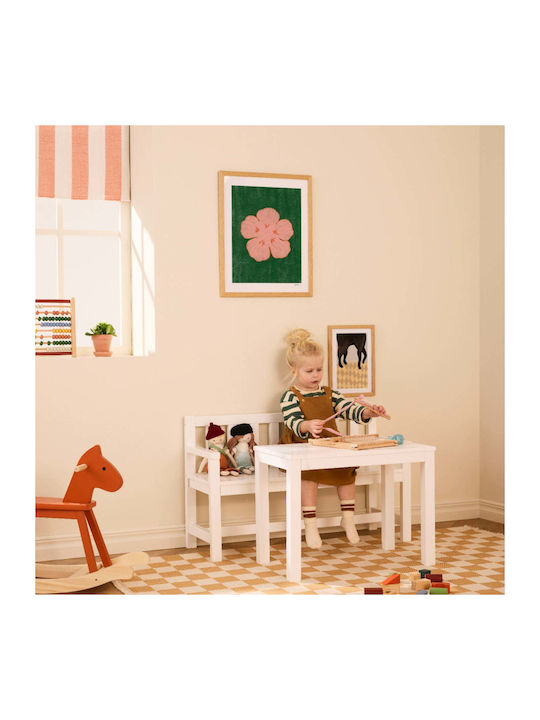 Комплект Детска Маса със Столове Бял Kids Concept