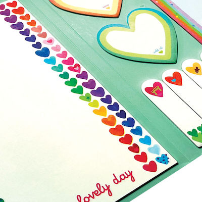 Set Sticky Notes Rainbow Hearts