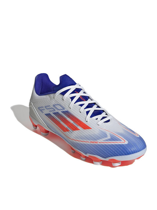 adidas F50 League Football Shoes with Cleats Cloud White / Solar Red / Lucid Blue