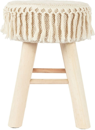 Stool For Living Room Wooden Beige 28x28x40cm
