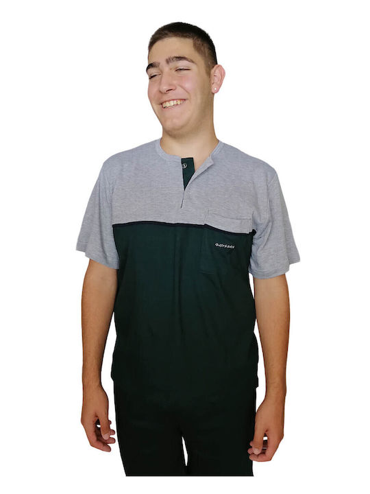 Herren Baumwoll-Pyjama-Set 3-teilig Odyssey S24-py-2813 245 - Cypress