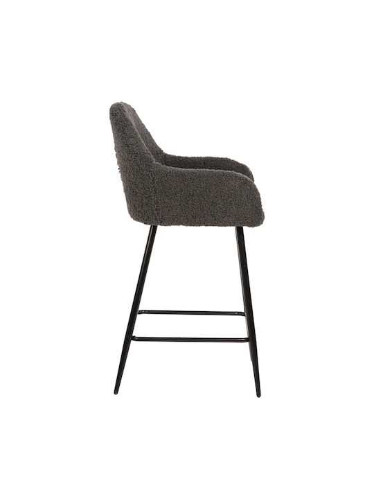 Табуретка Бар с гръбнак Текстил Strike Grey-black 50x50x94.5бр