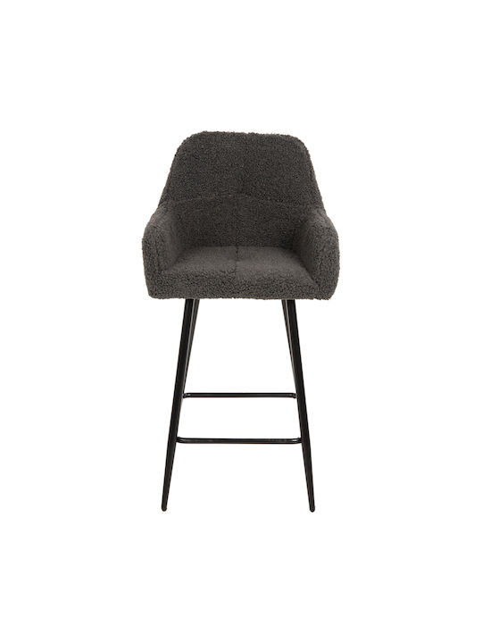 Табуретка Бар с гръбнак Текстил Strike Grey-black 50x50x94.5бр