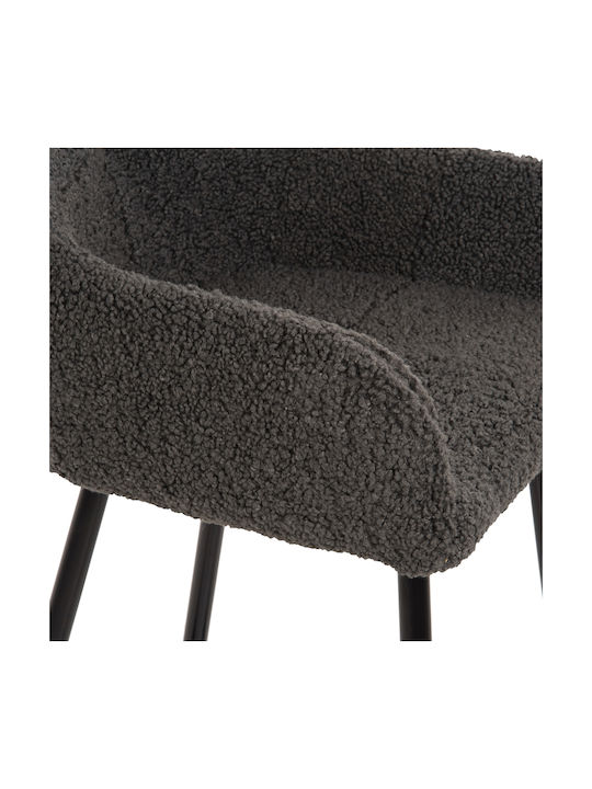 Табуретка Бар с гръбнак Текстил Strike Grey-black 50x50x94.5бр