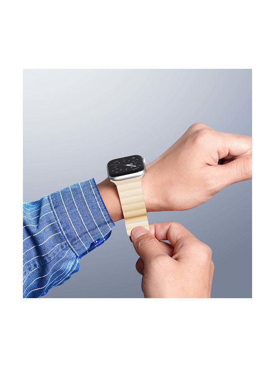 Dux Ducis Magnetic Λουράκι Μεταλλικό Μπεζ (Apple Watch 42/44/45mm)