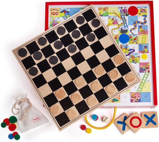 Brettspiel Σετ 4 Κλασσικών Παιχνιδιών für 2-4 Spieler 3+ Jahre BJ355