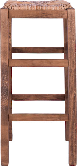 Hocker Bar mit Rückenlehne Korbweide Walnut 35x35x80cm