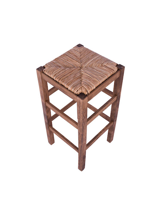 Stool Bar with Backrest Wicker Walnut 35x35x80cm