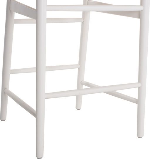 Stool Bar with Backrest Wicker Brave White 56x52x106cm