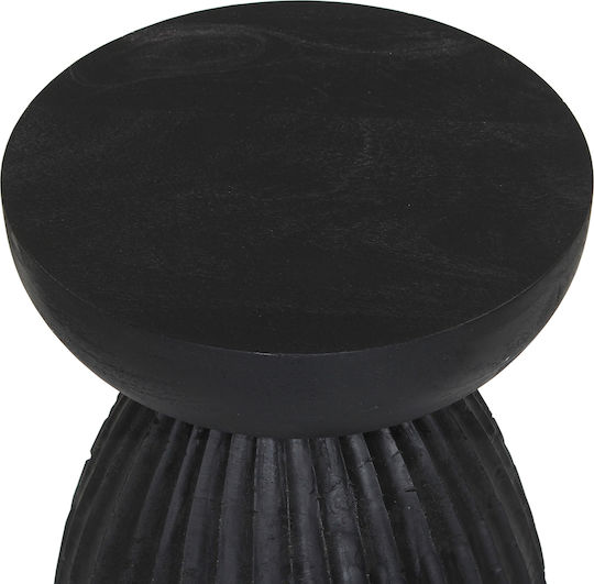 Hocker Für das Wohnzimmer Hölzernes Scallop Black 35x35x45cm