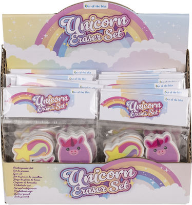 Unicorn Erasers Multicolor 5cm Set of 4 pieces