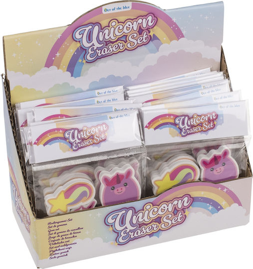 Unicorn Erasers Multicolored 5cm Set of 4