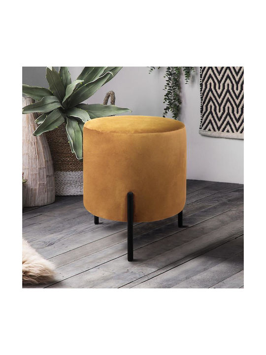 Stool For Living Room Upholstered with Velvet Lux Aukra 33x33x38cm