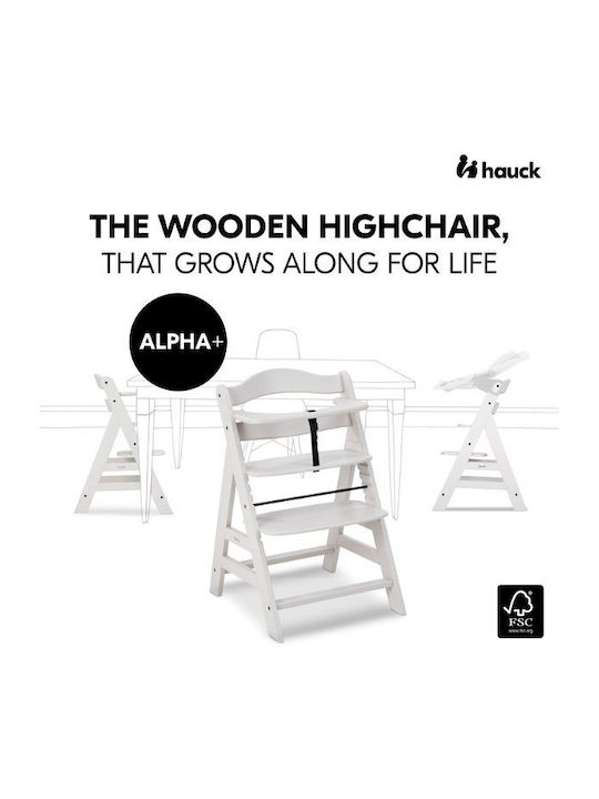 Hauck Alpha+ Highchair & Wooden Seat Cream