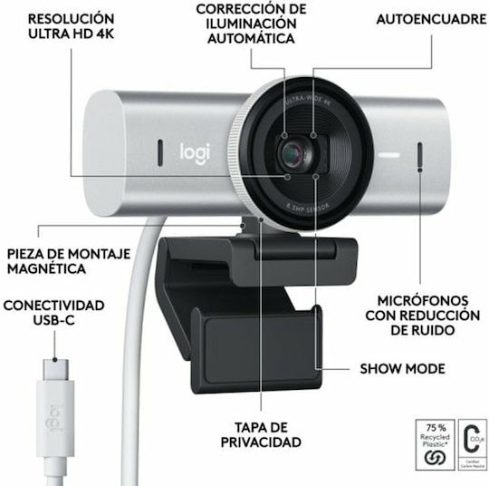 Logitech MX Brio Web-Kamera 4K 60FPS Silber 960-001554
