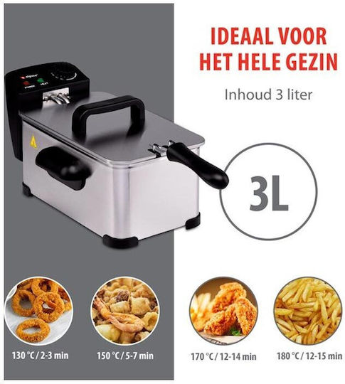 Alpina Appliances AT3162 Deep Fryer 3lt Silver