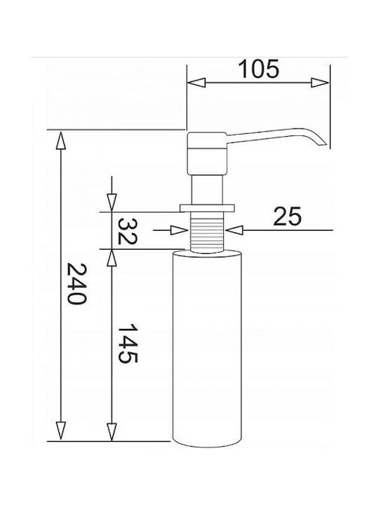Pyramis Dp-01 Επιτοίχιο Dispenser Πλαστικό Μαύρο 300ml