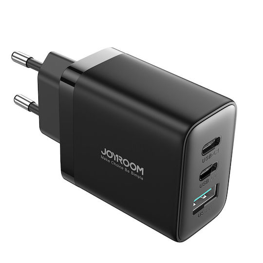 Joyroom Φορτιστής Χωρίς Καλώδιο με Θύρα USB-A και 2 Θύρες USB-C 32W Μαύρος (JR-TCF10)