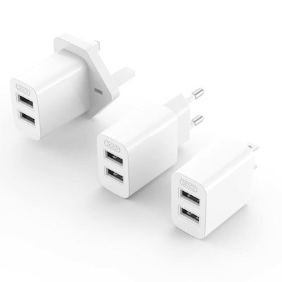 XO Charger Without Cable with 2 USB-A Ports Whites (L109)